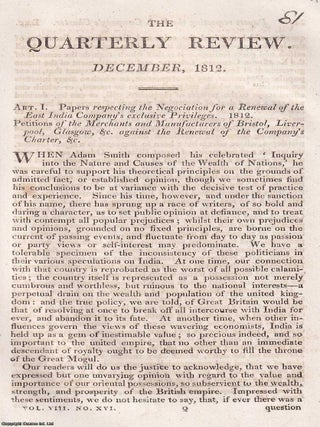 Papers Respecting the East India Company&rsquo;s Charter : A 19th century review of imperial. THE FUTURE OF THE EAST.