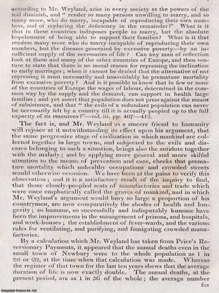 Malthus on Population : A contemporary appraisal of Malthus’s controversial theory, outlining the arguments that reshaped debates on poverty, growth, and human destiny. An article printed in 1817, written by John Bird Sumner : 34 pages.