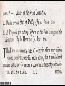 Rise and Progress of Popular Disaffection : An early 19th century inquiry into the roots of political unrest. An article printed in 1817, written by Robert Southey : 42 pages.