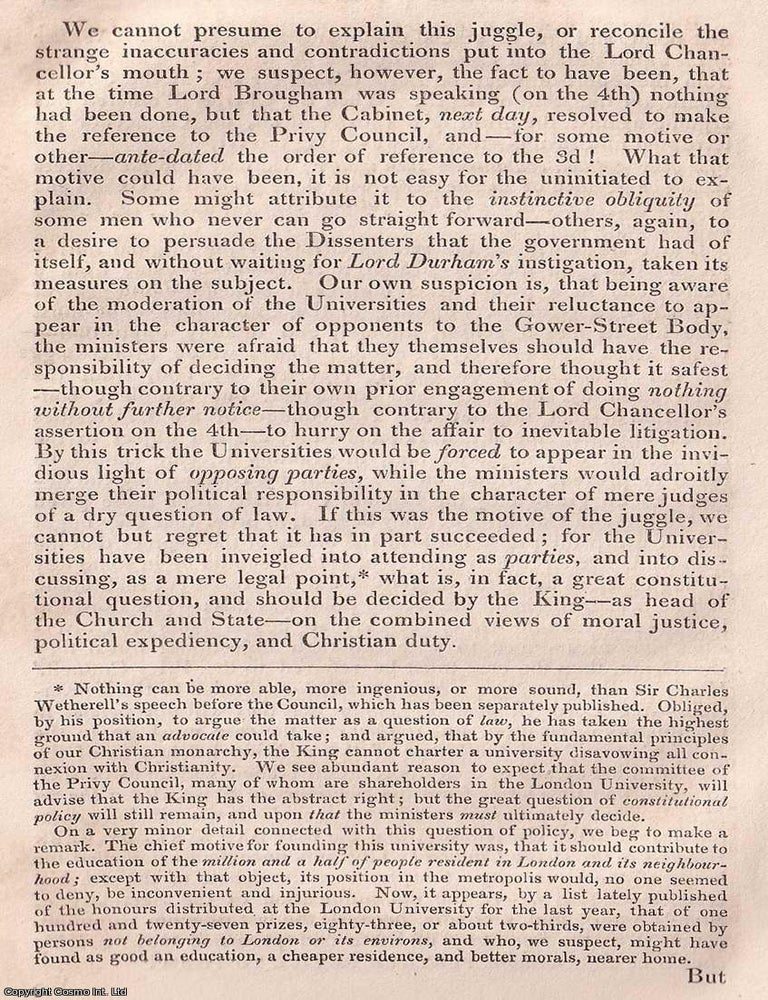 Item #375043 English Revolutions of 1688 and 1831 : a study of two constitutional upheavals that reshaped Britain&rsquo;s political order. An article printed in 1834, written by John Wilson Croker : 42 pages. REVOLUTIONS THAT RESHAPED MONARCHY, POLITICAL LIBERTY.