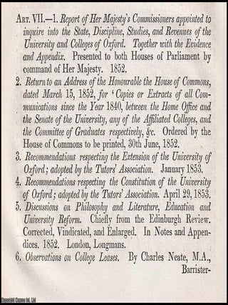 The Oxford Commission : an inquiry into discipline, study, and governance across the mid-19th. THE MID-19TH CENTURY UNIVERSITY.