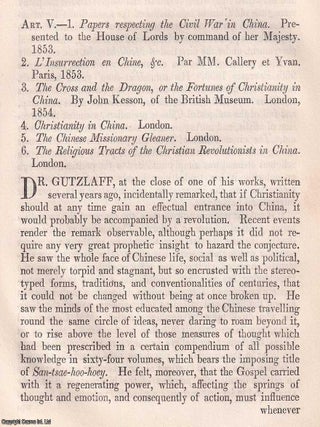 Religion of the Chinese Rebels : an account of Christian influence within the turmoil and. CHRISTIAN INFLUENCE, CHINESE INSURRECTION.