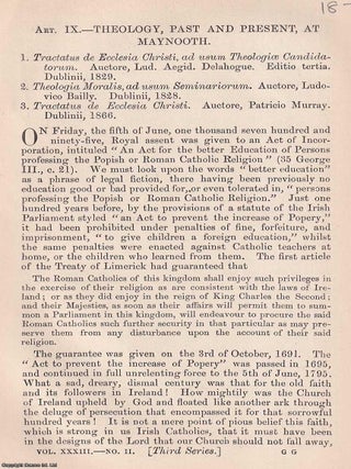 Theology, past and present, at Maynooth. An article printed in 1879, written by Henry F. Neville. MAYNOOTH&rsquo;S PLACE IN MODERN CATHOLIC.