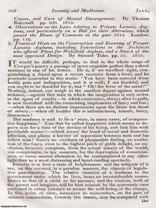 Insanity and Madhouses; the causes and treatment of insanity and the need for better regulation. AN INQUIRY INTO INSANITY.