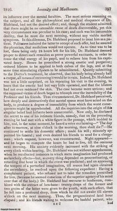 Insanity and Madhouses; the causes and treatment of insanity and the need for better regulation of madhouses in England. An article printed in 1816, written by David Uwins : 30 pages.