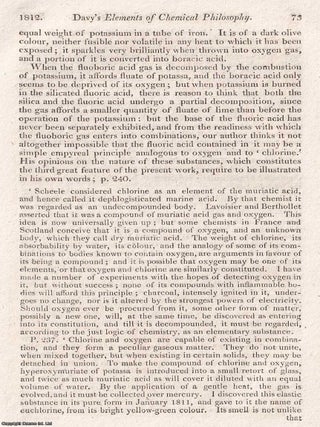 Davy's Elements of Chemical Philosophy. An article printed in 1812, written by Thomas Young : 22 Pages.