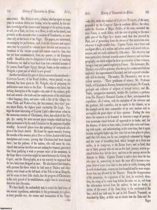 History of Discoveries in Africa, by the late John Leyden. Its Geography and Natural History, as well as of the Moral and Social Condition of its Inhabitants. An article printed in 1817, written by John Barrow : 40 Pages.