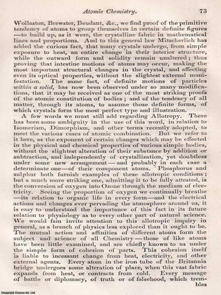 Life of Dalton; his scientific researches; atomic theory, etc. A summary and review. An article printed in 1854, written by Henry Holland : 32 pages.