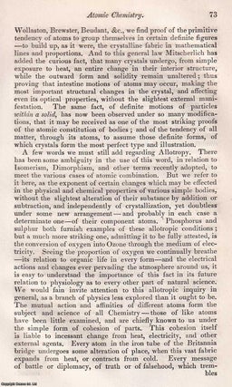 Life of Dalton; his scientific researches; atomic theory, etc. A summary and review. An article printed in 1854, written by Henry Holland : 32 pages.
