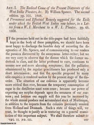 Pamphlets on West Indian Affairs; the critical economic situation in the British Colonies. An. WEST INDIAN AFFAIRS IN 1809.