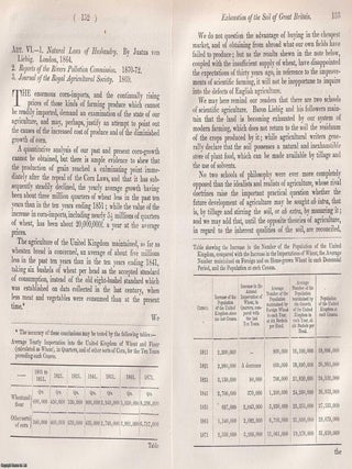 The Exhaustion of British Soil ; Agricultural Decline & the Grain Crisis of the 1870s. An. POPULATION PRESSURE WHEAT IMPORTS.