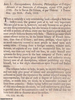 Correspondance, Literaire, et Philosophique De Grimm ; covering the period 1770 to 1782. An. GRIMM'S CORRESPONDENCE IN 1813.