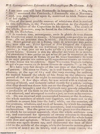 Correspondance, Literaire, et Philosophique De Grimm ; covering the period 1770 to 1782. An article printed in 1813, written by Francis Jeffrey : 36 pages.