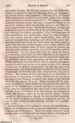 Malthus Replies to Godwin ; Population, Poverty, and the Limits of Optimism. An article printed in 1821, written by T.R. Malthus : 15 Pages.