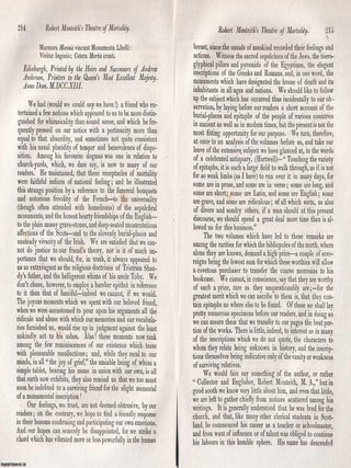 Robert Monteith's Theatre of Mortality; Funeral Inscriptions made in Scotland. An article printed in 1826, written by a Retrospective Review contributor : 17 pages.