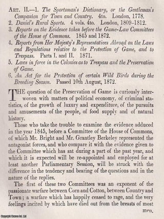Laws and Customs of Sport : Game, Trespass, and the Changing Landscape of Field Pursuits. An. THE EVOLUTION OF BRITAIN'S GAME.
