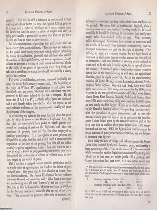 Laws and Customs of Sport : Game, Trespass, and the Changing Landscape of Field Pursuits. An article printed in 1873, written by J. A. Hardcastle. 26 pages.