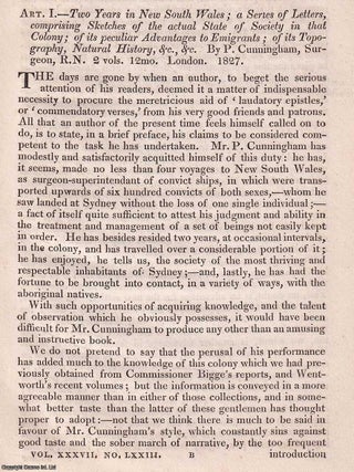 New South Wales : Society, Settlement, and the Prospects for Immigrants & convicts. An. AN 1828 PORTRAIT OF NEW.