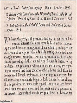 New Theory of Colonization : Wakefield's System and the Economics of Emigration. An article. WAKEFIELD'S SCHEME FOR SHAPING COLONIES.