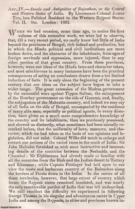 The Rajpoot States: Colonel Tod's History and Observations of Rajasthan. An article printed in 1832, written by William Erskine. 25 pages.