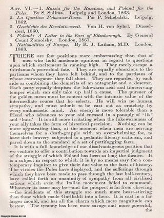 Poland Between Empires: History, Subjugation, and Future Prospects. An article printed in 1863, POLAND'S STRUGGLE BETWEEN RIVAL EMPIRES.