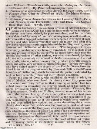 Travels in Chile and Peru: Observations from Schmidtmeyer, Graham, and Hall. An article printed. ACROSS THE ANDES: TRAVELLERS' VIEWS.