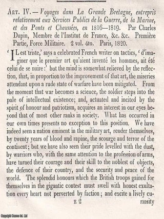 Britain's Military Strength Assessed: Dupin's Critical Survey. An article printed in. DUPIN'S APPRAISAL OF BRITAIN'S MILITARY.