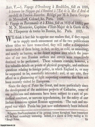 Toward Central Asia: Russian Missions to Bokhara and Khiva. An article printed in 1827, written. RUSSIA'S MISSIONS TO BOKHARA.