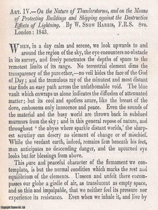 Lightning and Its Perils: Harris's Work on Storm Protection. An article printed in 1844, HARRIS ON LIGHTNING, PROTECTION.