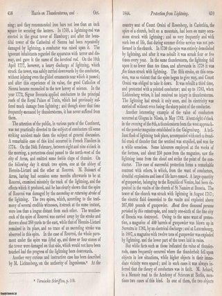 Lightning and Its Perils: Harris's Work on Storm Protection. An article printed in 1844, written by David Brewster. 29 Pages.