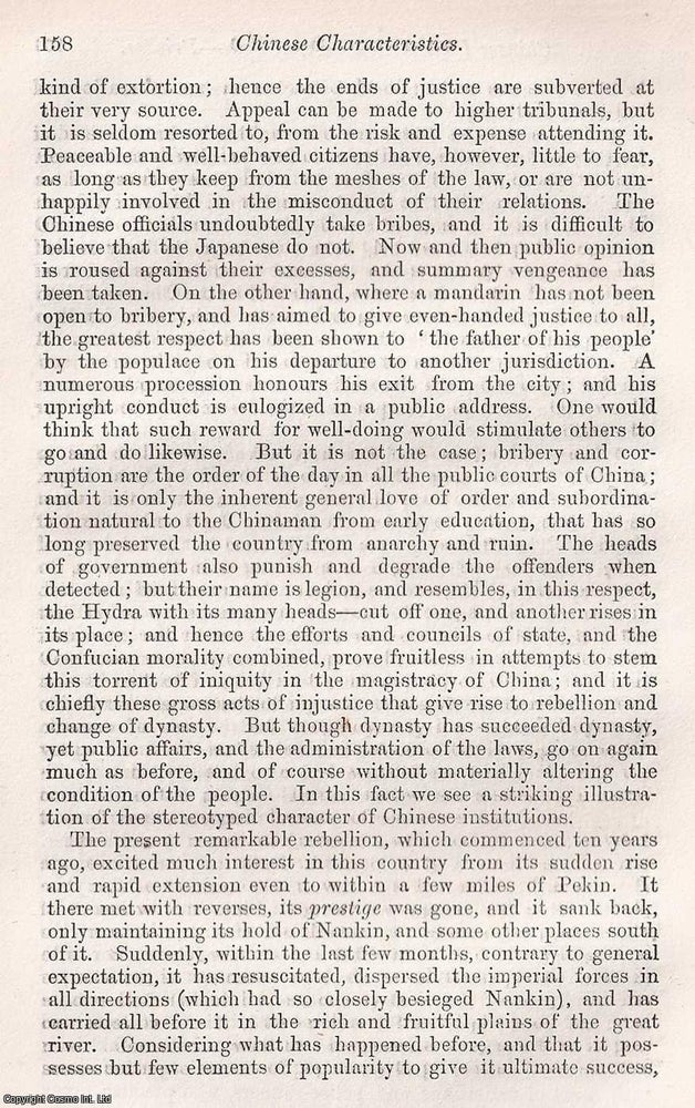 Item #375375 Understanding China: National Traits and Cultural Tendencies. An article printed in...