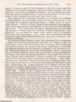 Understanding China: National Traits and Cultural Tendencies. An article printed in 1861, written by British Quarterly Review. 31 Pages.