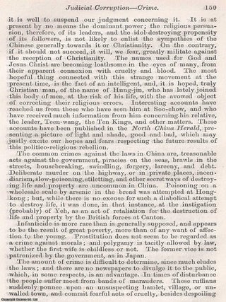 Understanding China: National Traits and Cultural Tendencies. An article printed in 1861, written by British Quarterly Review. 31 Pages.
