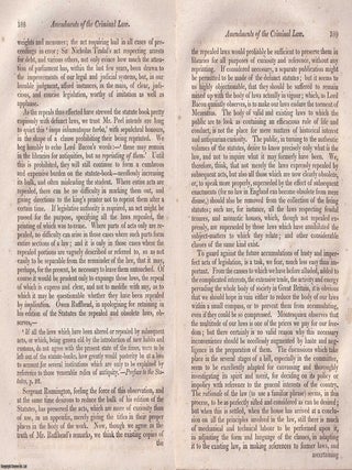 Reforming Justice: Amendments to England's Criminal Law. An article printed in 1828, written by Charles Edward Dodd. 46 pages.