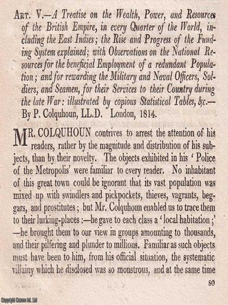 Measuring Empire: Colquhoun on Britain's Wealth and Reach. An article printed in 1815, WEIGHING IMPERIAL POWER: COLQUHOUN'S SURVEY.