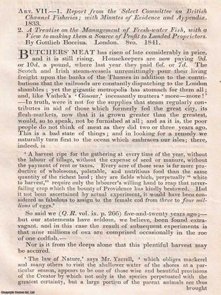 From Market to Pond: The Trade and Cultivation of Fish. An article printed in 1841, written by W. BRITAIN'S TRADE IN FISH.