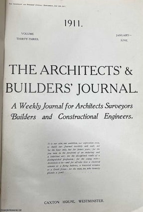 The Architects & Builders Journal, 1904-1914. A group of 13 volumes, between v19 and v39. Priced as a collection.