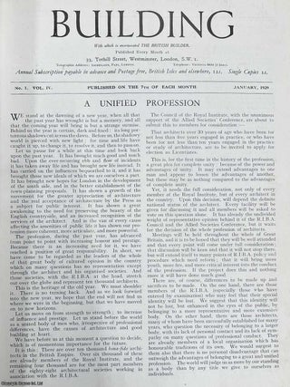 Building Journal, 1926-1939. A group of 6 volumes, between v1 and v14 (see details for specific volumes). Priced as a collection.