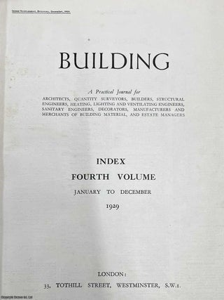 Building Journal, 1926-1939. A group of 6 volumes, between v1 and v14 (see details for specific volumes). Priced as a collection.
