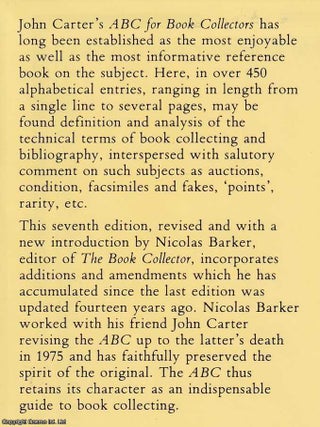ABC for Book Collectors. 7th Edition. By John Carter. Revised by Nicolas Barker.