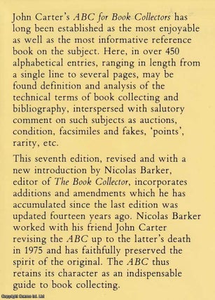ABC for Book Collectors. 7th Edition. By John Carter. Revised by Nicolas Barker.