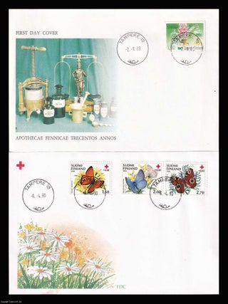 Finland First Day Covers. A collection of 38 envelopes, c. late 1980s, early 1990s. FINLAND POSTAL HISTORY.