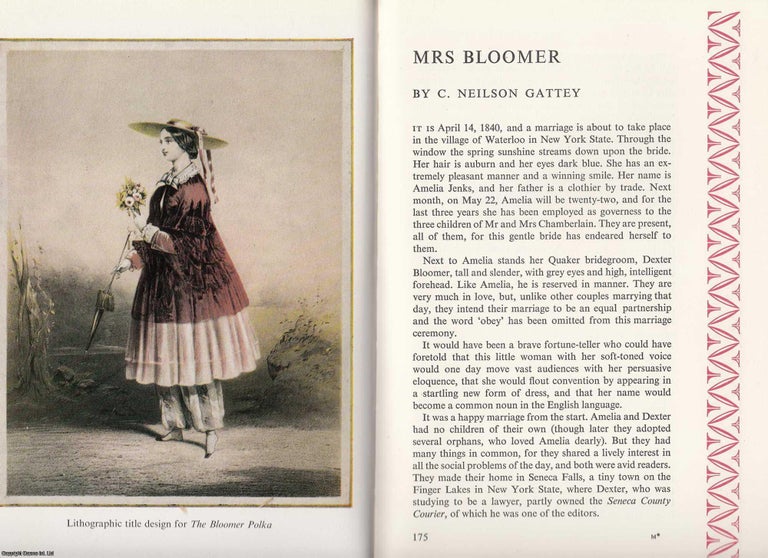 Item #375918 Amelia Bloomer : American newspaper editor, women's rights and temperance...