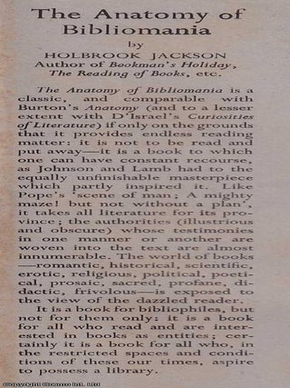 The Anatomy of Bibliomania