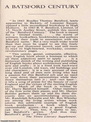A Batsford Century : The Record of a Hundred Years of Publishing and Bookselling 1843-1943.