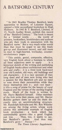 A Batsford Century : The Record of a Hundred Years of Publishing and Bookselling 1843-1943.