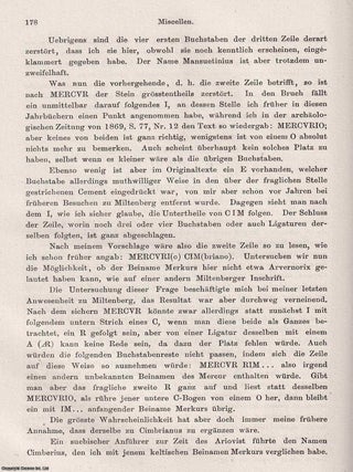Jahrbucher des Vereins von Alterthumfreunden im Rheinlande. Heft LXIII & LXVI. [German Text].