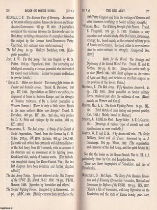 Books on Soviet Russia 1917-1942. A Bibliography and a Guide to Reading.
