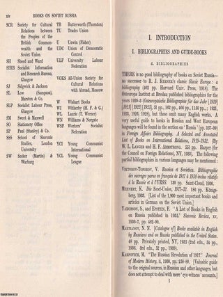 Books on Soviet Russia 1917-1942. A Bibliography and a Guide to Reading.