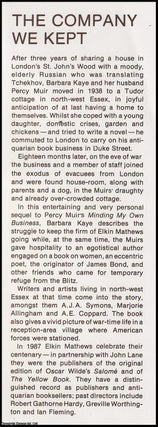 The Company We Kept : Elkin Mathews Booksellers 1938-1945. Signed by the author.